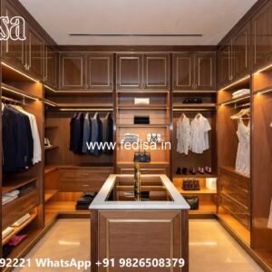 Elegant Wooden Wardrobe with Decorative Carving No-4346