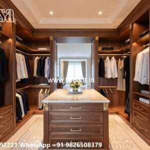 Traditional Wardrobe Design with Elegant Mirrors No-4416