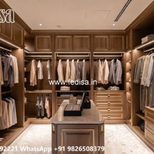 Premium Wooden Wardrobe with Decorative Mirrors No-4492