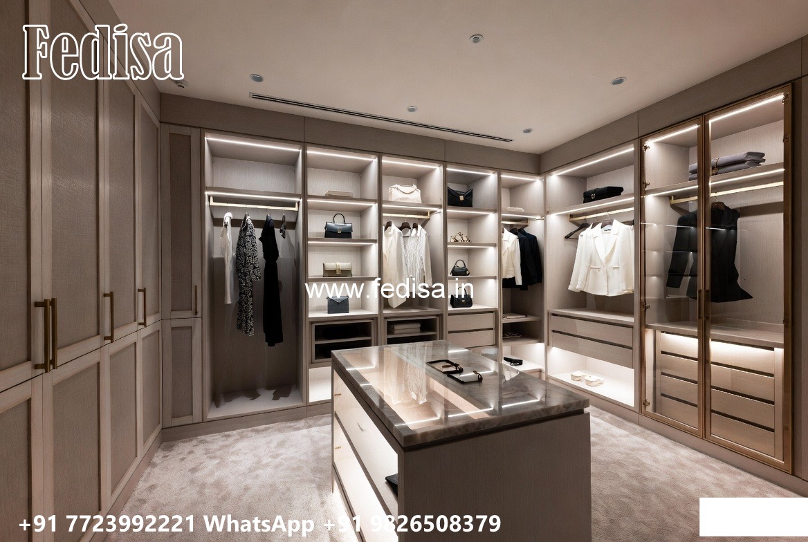 Wooden Wardrobe Design with Elegant Detailing No-4540