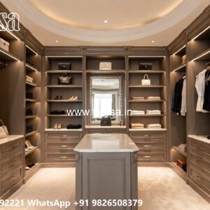 Contemporary Wardrobe Design with Glass Accents No-4584