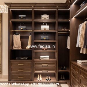 Elegant Wardrobe Design with Custom Shelves No-4667