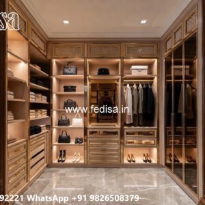 Elegant Wardrobe Design with LED Accents No-4677