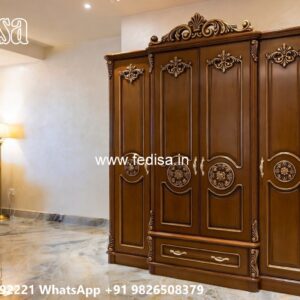 Stylish Sliding Wardrobe Design with Glass Finish No-4738