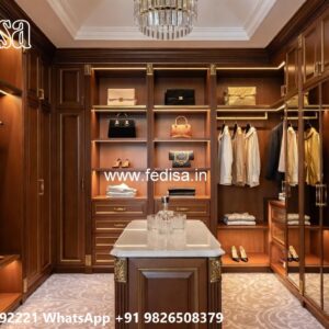Modern Wardrobe Design with Wooden Accents No-4749