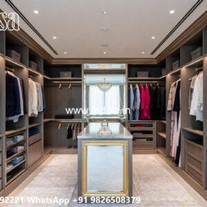 Luxury Wardrobe Design with Mirror Elegance No-4750