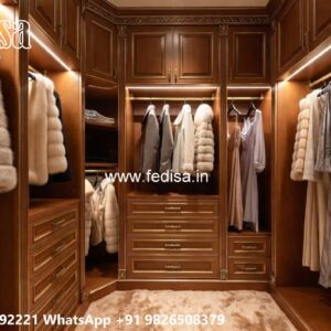 Stylish Wardrobe Design with Decorative Elements No-4758