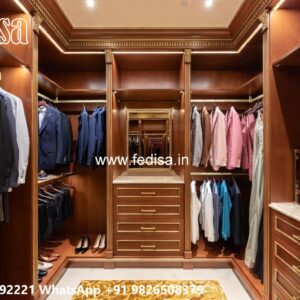 Luxury Bedroom Wardrobe Design with Smart Features No-4773