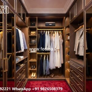 Classic Wardrobe Design with Brass Handles No-5121