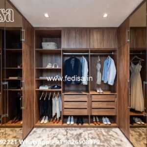 Traditional Wardrobe Design with Mirror Finish No-5132