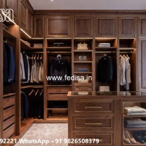 Traditional Wardrobe Design with Custom Features No-5177