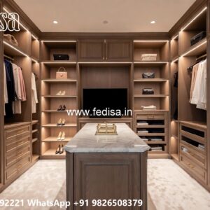 Elegant Wooden Closet with Decorative Panels No-5217