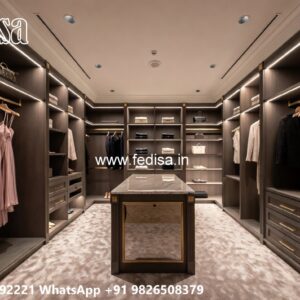 Elegant Wardrobe Design with Rich Wood Texture No-5251