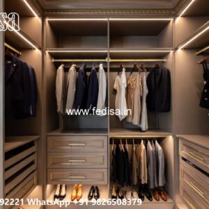 Traditional Wardrobe Design with Elegant Mirrors No-5315
