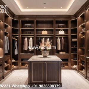Luxury Wardrobe Design with Artistic Mirrors No-5365