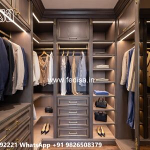 Elegant Bedroom Wardrobe with Decorative Finish No-5386