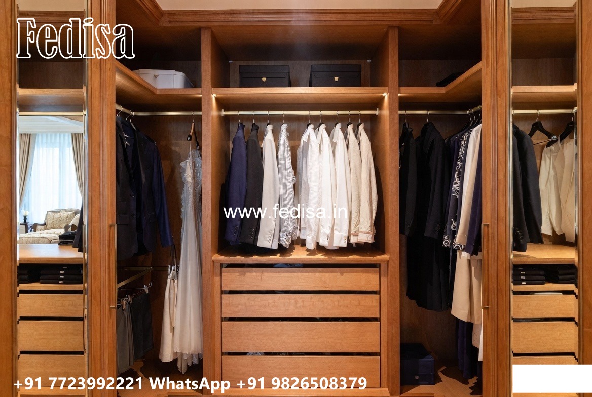 Wooden Wardrobe Design with Elegant Detailing No-5439