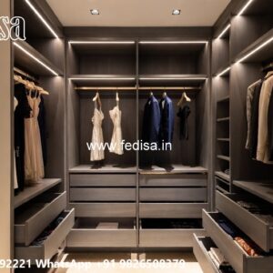 Modern Wardrobe Design with Rich Finishes No-5485