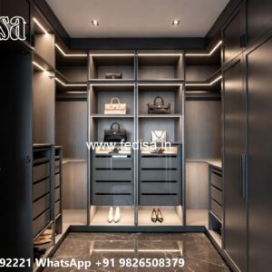 Stylish Wardrobe Design with Mirror Doors No-5556