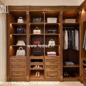 Elegant Wardrobe Design with Custom Shelves No-5566