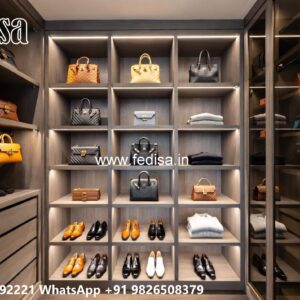 Elegant Wardrobe Design with LED Accents No-5576
