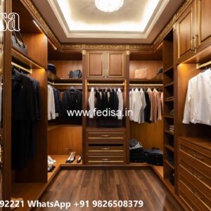Modern Wardrobe Design with Sliding Glass Doors No-5577