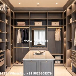 Premium Wardrobe Design with Glass Elements No-5608
