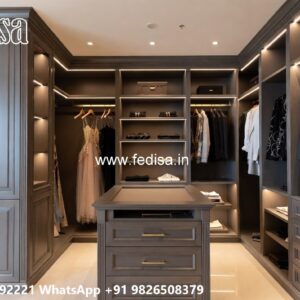 Stylish Wardrobe Design with Sleek Texture No-5613