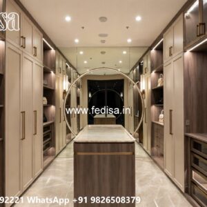 Modern Wardrobe Design with Wooden Accents No-5648
