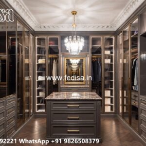 Elegant Sliding Wardrobe Design with Smart Storage No-5654