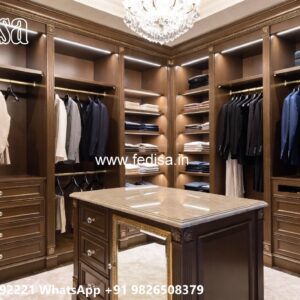 Luxury Wardrobe Design with Wooden Sophistication No-5662