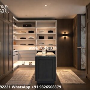 Classic Wardrobe Design with Brass Handles No-6020