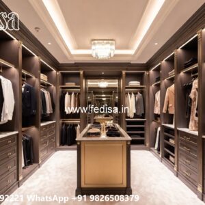 Traditional Wardrobe Design with Mirror Finish No-6031