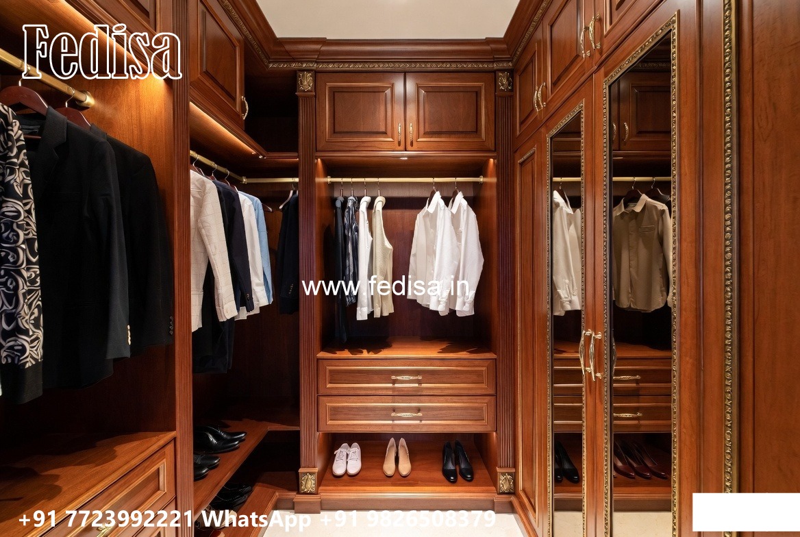 Classic Wooden Wardrobe with Decorative Trim No-6037