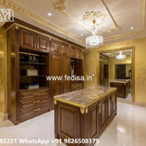 Classic Wardrobe Design with Wooden Texture No-6072