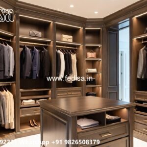 Elegant Closet Design with Wooden Finish No-6103