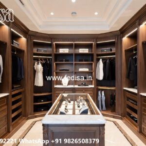 Elegant Wooden Closet with Decorative Panels No-6116