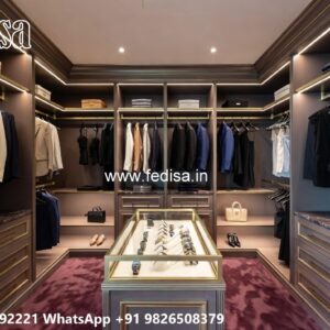 Classic Bedroom Closet with Wooden Texture No-6205