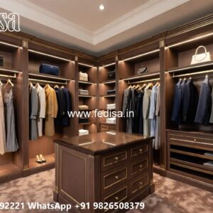 Traditional Wardrobe Design with Elegant Mirrors No-6214