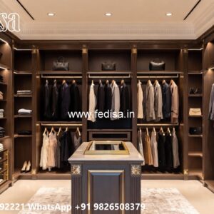 Royal Bedroom Closet with Rich Wood Beauty No-6219
