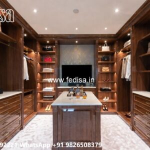 Elegant Wardrobe Design with Gold Accents No-6321