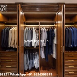 Elegant Wardrobe Design with Mirror Panels No-6367