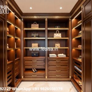 Stylish Wardrobe Design with Wooden Texture No-6380