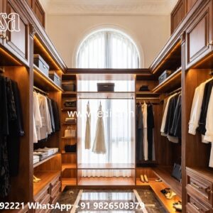 Stylish Wardrobe Design with Mirror Doors No-6455