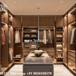 Elegant Wardrobe Design with LED Accents No-6475
