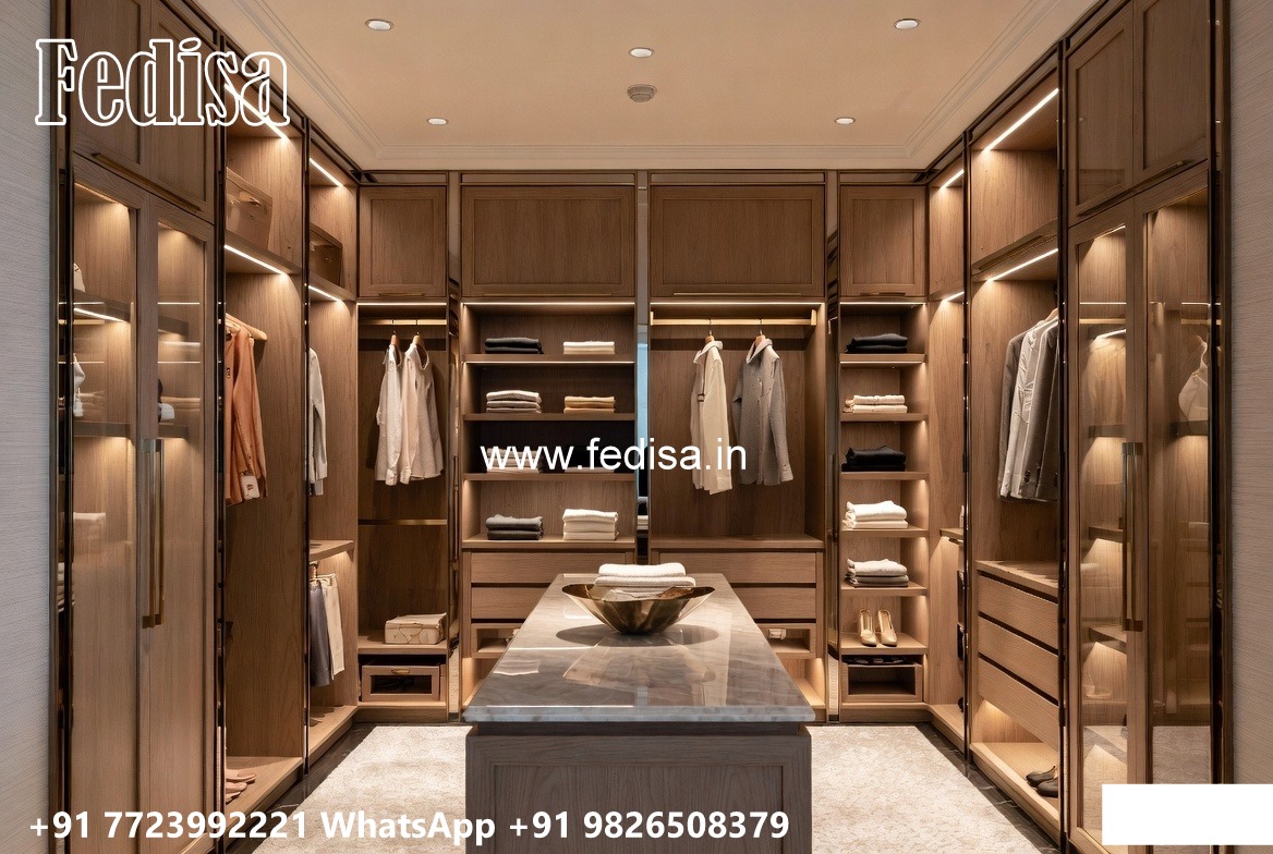 Elegant Wardrobe Design with LED Accents No-6475