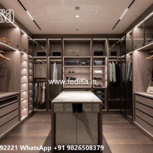 Stylish Sliding Wardrobe Design with Glass Finish No-6536