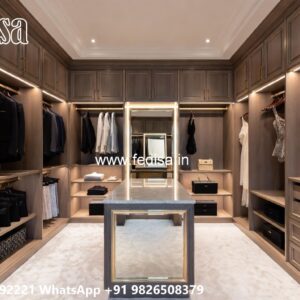 Modern Wardrobe Design with Wooden Accents No-6547