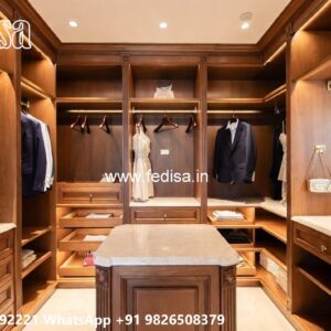 Classic Wooden Wardrobe with Decorative Trim No-6936