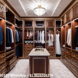 Classic Wardrobe Design with Wooden Texture No-6971
